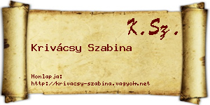 Krivácsy Szabina névjegykártya